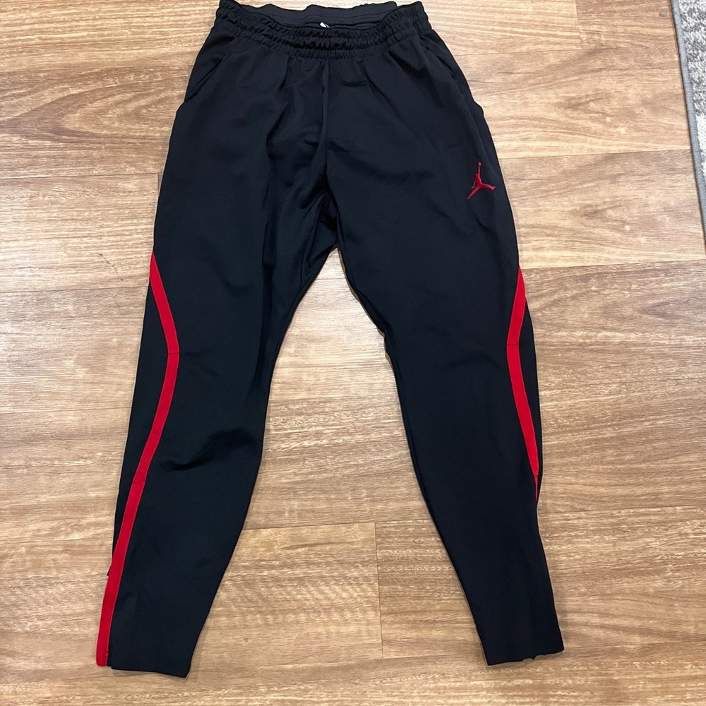 Jordan Black Joggers with Red Accents